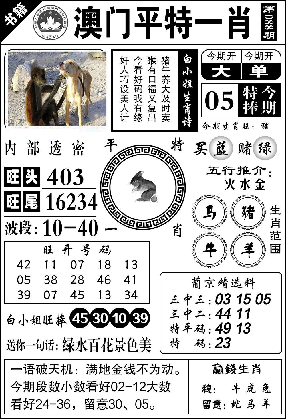 088期澳门内部透密[图]