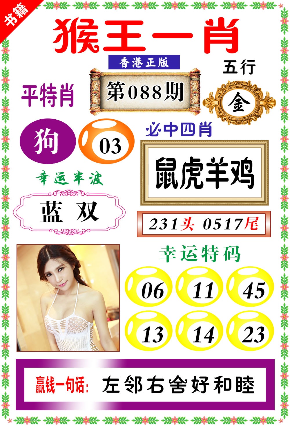 088期澳门猴王猴[图]